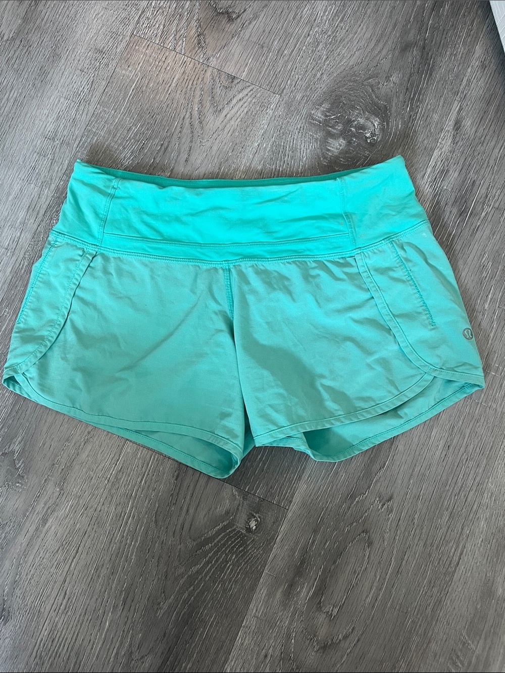 Womens Teal Athletic Shorts - Lululemon Style